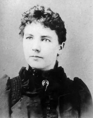 A portrait of Laura Ingalls Wilder, author of the Little House books